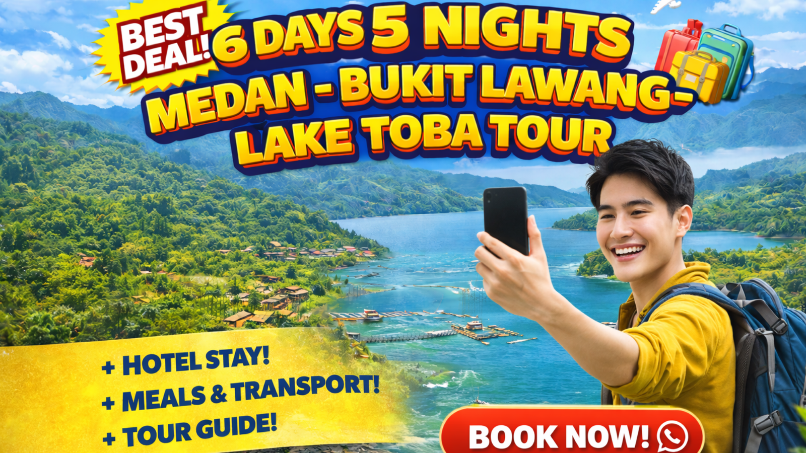 6D5N MEDAN-BUKIT LAWANG-LAKE TOBA TOUR