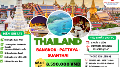 THÁI LAN : BANGKOK - PATTAYA - SUANTHAI 5N4Đ | VIETNAM AIRLINES - Image - 14909