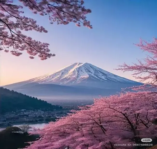 Mount Fuji with pink flowers

AI-generated content may be incorrect.